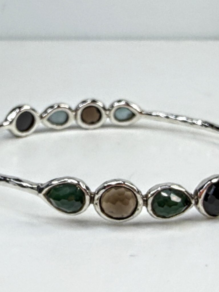 Vintage Ippolita Sterling Silver Multi-Stone Bangle Bracelet Jr1531